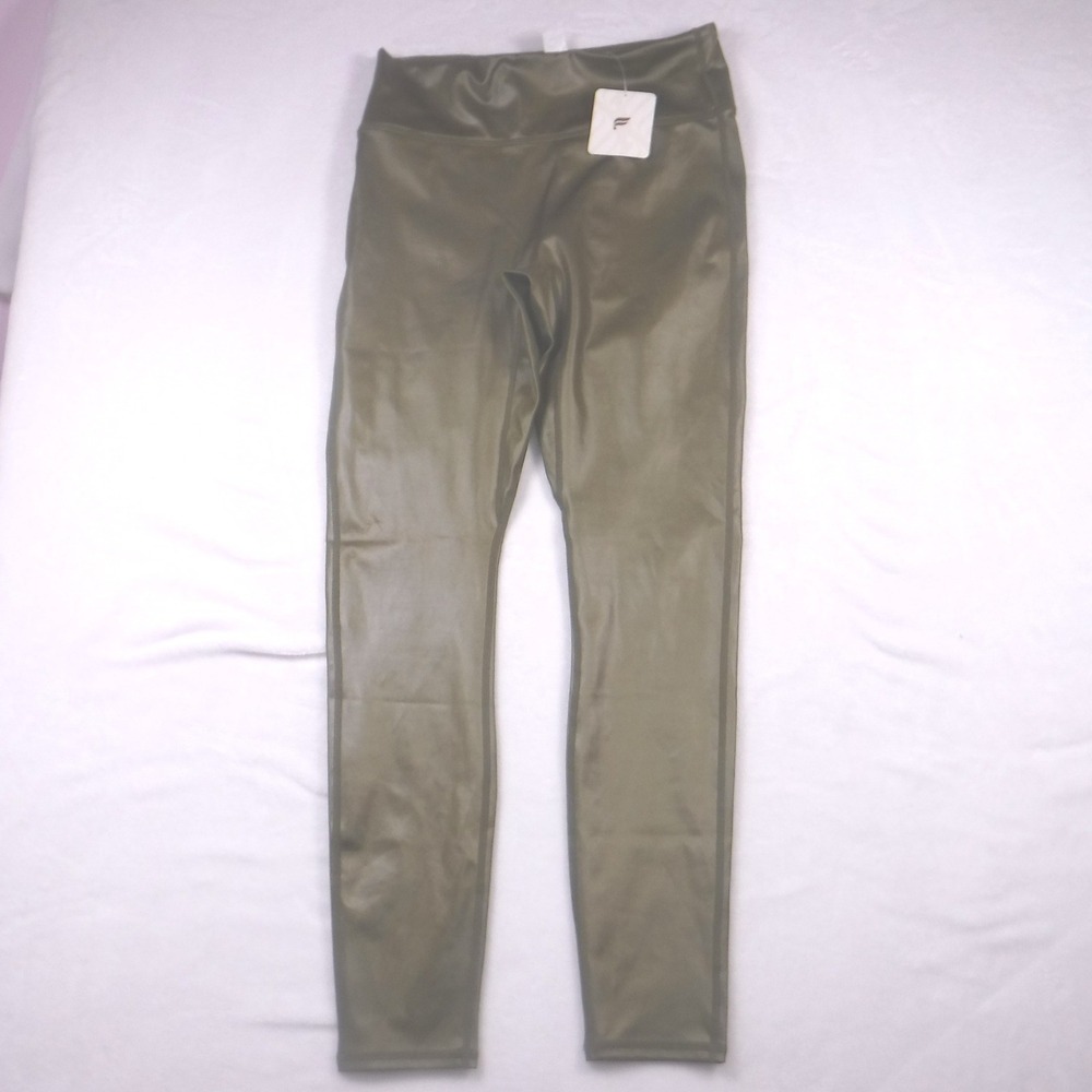 Fabletics Anywhere Motion365+ Shine High Waisted Leggings Dark Moss Women's M
